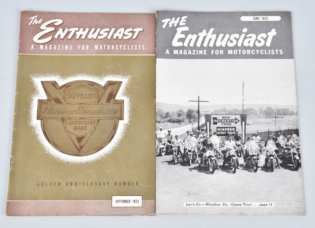 2-HARLEY DAVIDSON ENTHUSIAST MAGS, 1953, 1955 (1 of 3)