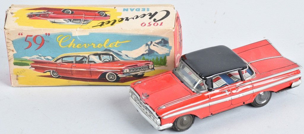 JAPAN Tin Friction 59' CHEVROLET SEDAN w/BOX (1 of 5)