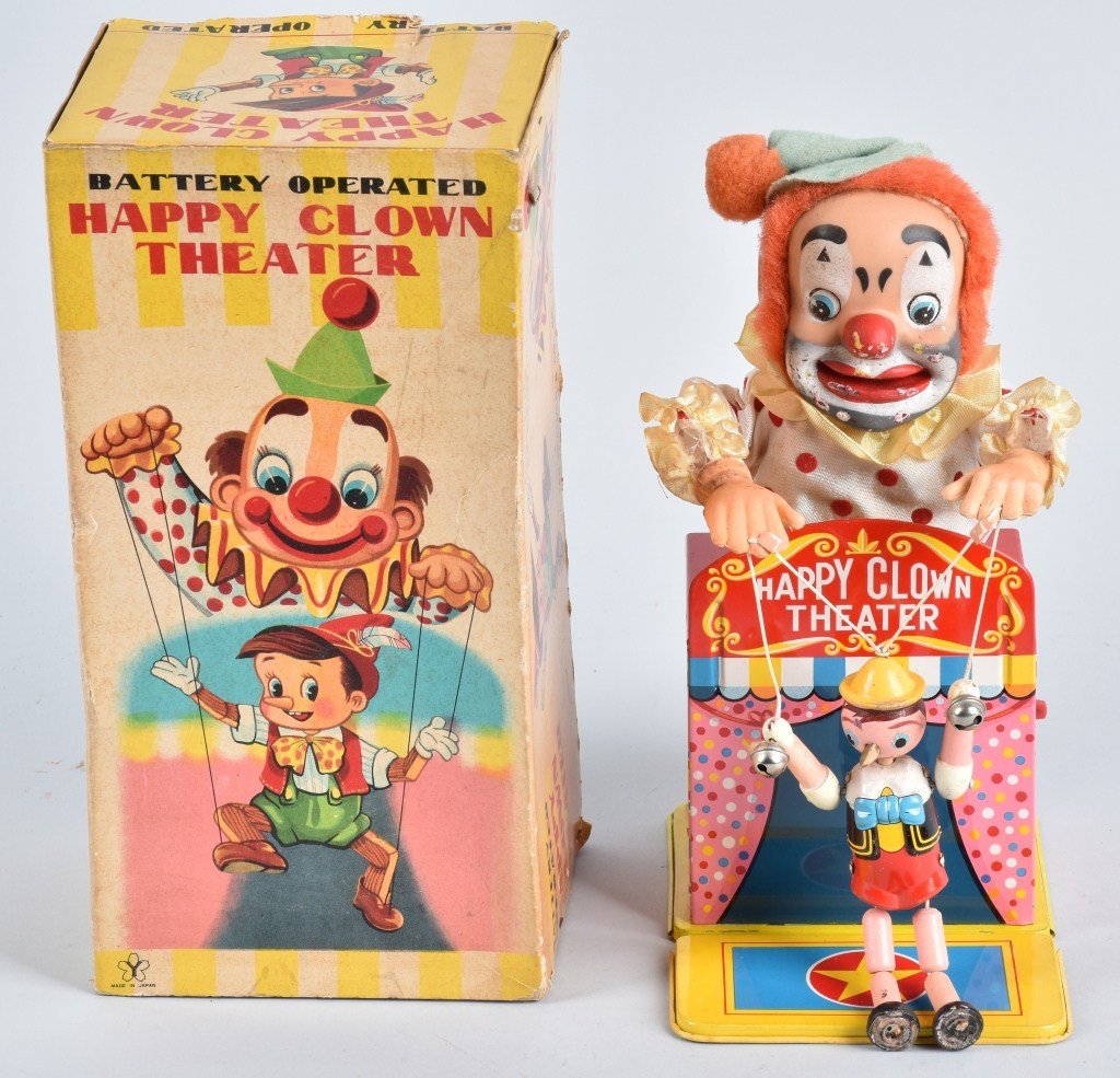JAPAN Battery Op HAPPY CLOWN THEATER w/ BOX (1 of 6)