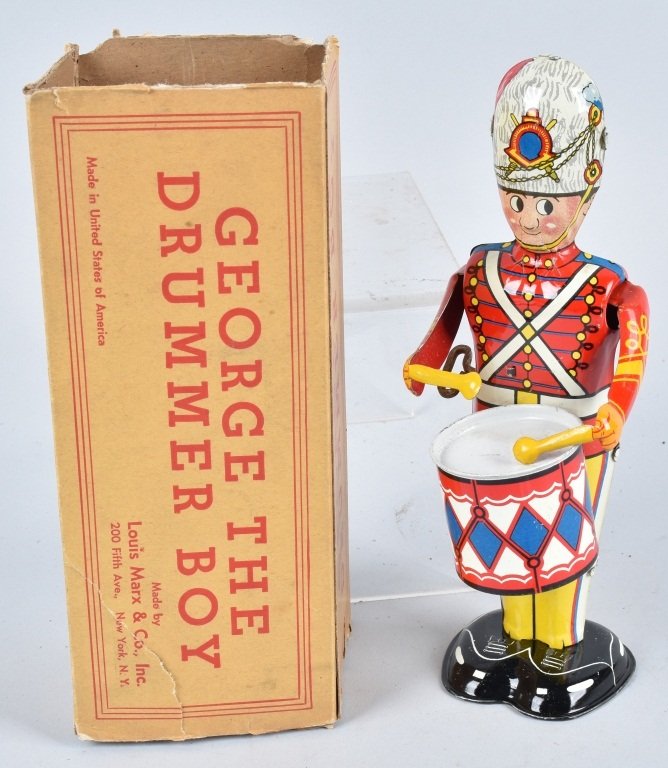 MARX Tin Windup GEORGE THE DRUMMER BOY w/ BOX (1 of 5)