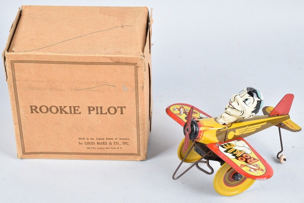 MARX Tin Windup ROOKIE PILOT w/ BOX (1 of 6)