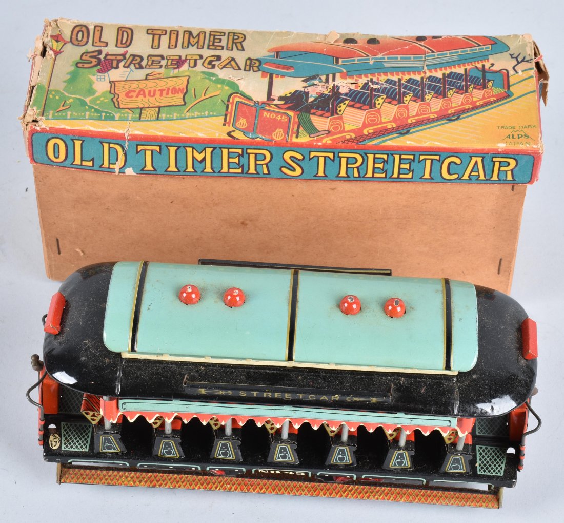 JAPAN Tin Friction OLD TIMER STREET CAR w/BOX (1 of 5)