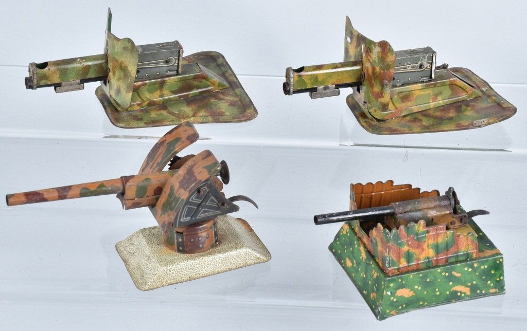 4-GERMAN TIN TOY COASTAL CANNONS (1 of 6)