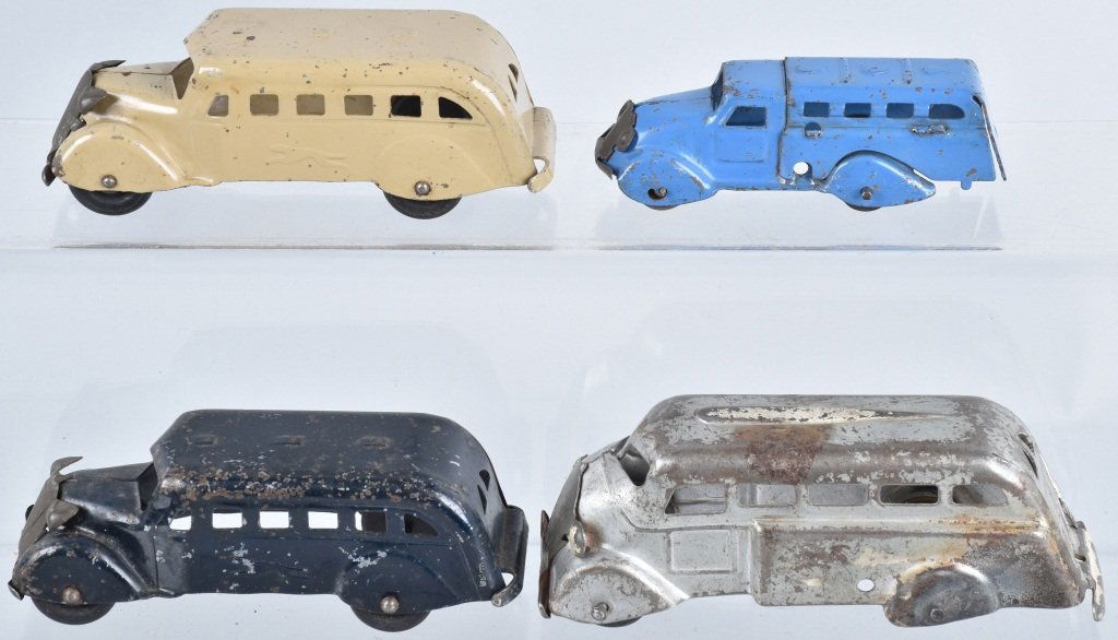 4-1930's MARX PRESSED STEEL BUSES (1 of 5)