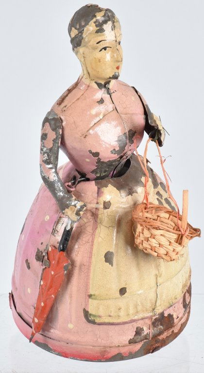 GERMAN GUNTHERMANN HAND PAINTED TIN WINDNUP LADY (1 of 6)