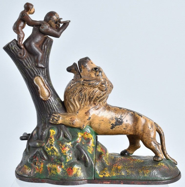 LION & MONKEYS MECHANICAL BANK (1 of 7)