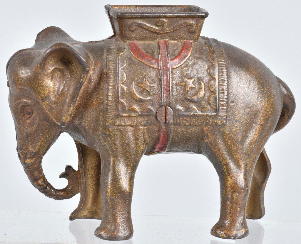 ELEPHANT WITH HOWDAH Large STILL BANK (1 of 3)
