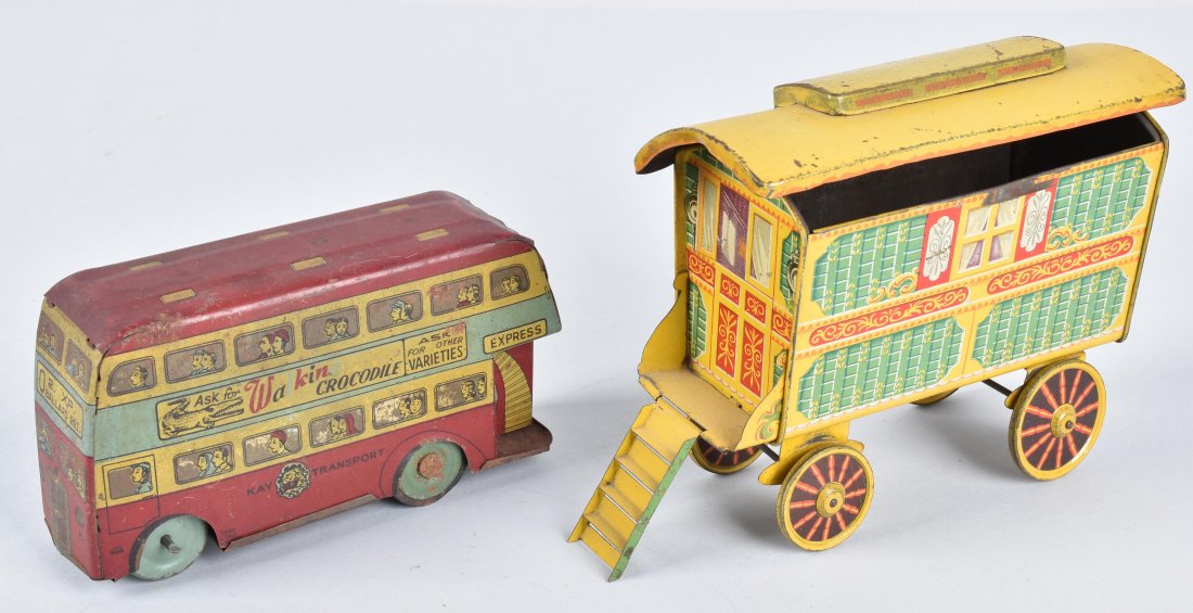 TIN FRICTION BUS & BISCUIT TIN WAGON (1 of 10)