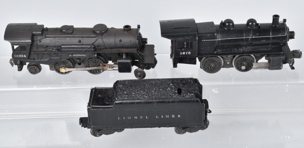 4-LIONEL DIECAST LOCOMOTIVES and TENDERS: Nice lot with locomotives nos. 666, 1615, 2034 and 2025 along with 3 of the tenders. Condition varies, most Excellent