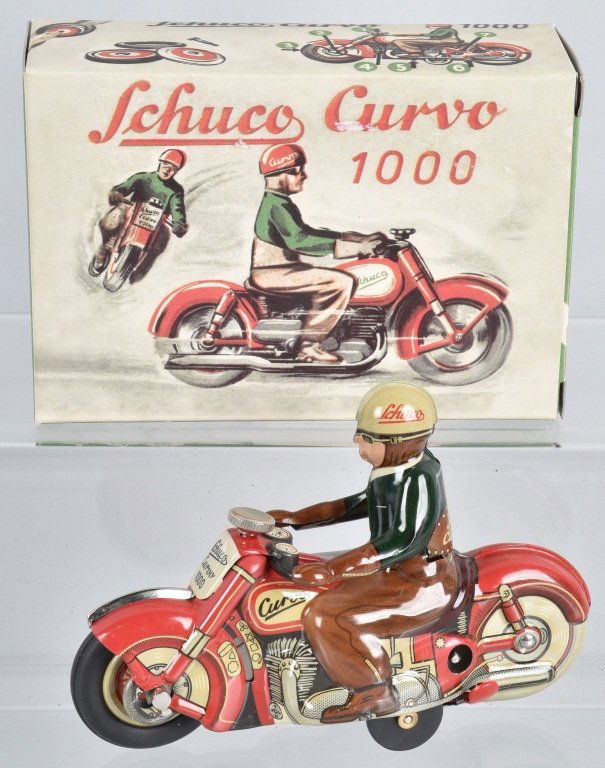 SCHUCO CURVO 1000 MOTORCYCLE MIB: Modern Schuco Mint in the Box. 5"