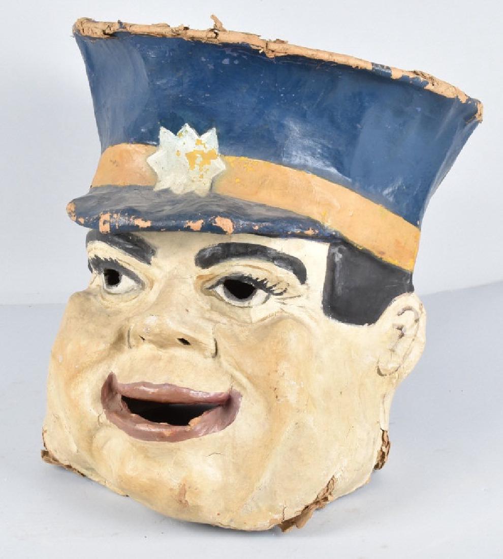 ANTIQUE KEYSTONE COP PAPER MACHE PARADE MASK (1 of 5)