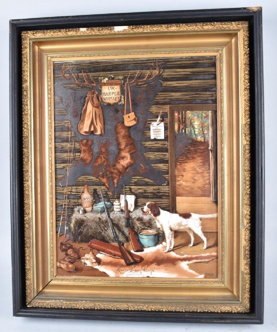 I.W. HARPER WHISKY VITROLITE GLASS SIGN (1 of 5)