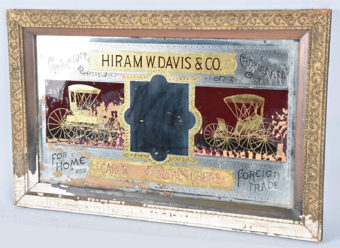 HIRAM W DAVIS BUGGY CO. ADVERTISING MIRROR (1 of 6)