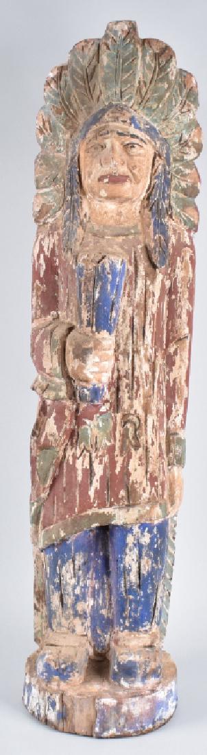48" VINTAGE FOLK ART CARVED INDIAN (1 of 6)
