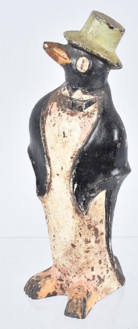 HUBLEY PENGUIN w/ BOW TIE & TOP HAT DOOR STOP (1 of 5)