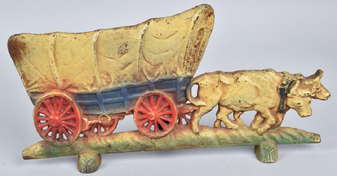 CONESTOGA WAGON PULLED BY OXEN DOOR STOP (1 of 5)