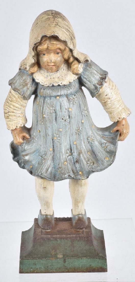 BRADLEY & HUBBARD GIRL HOLDING DRESS DOOR STOP (1 of 5)