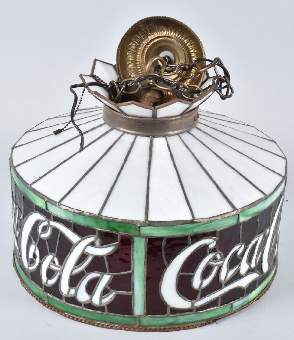 1920s COCA COLA  Chain Edge LEADED GLASS LAMP (1 of 8)