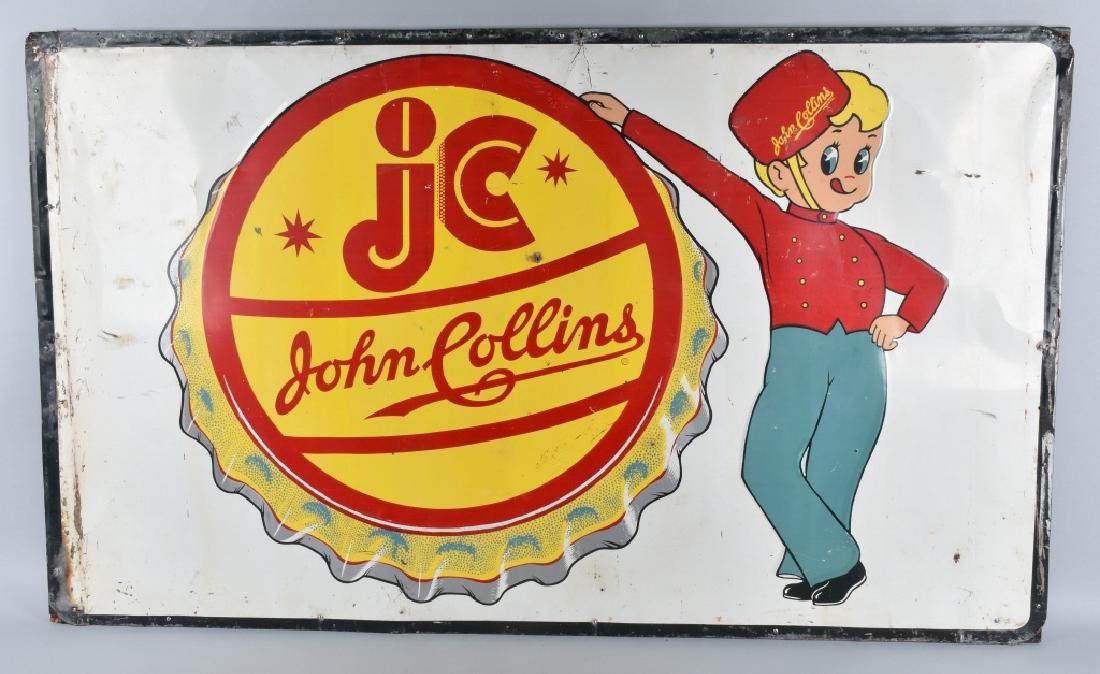 JOHN COLLINS BEVERAGE TIN ADVERTISING SIGN (1 of 4)