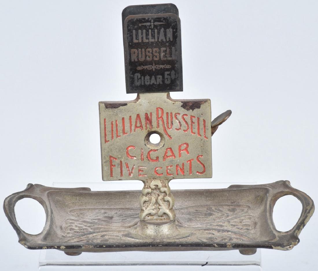 LILLIAN RUSSELL ADVERTISING CIGAR CUTTER: Nice original advertising cast iron cigar cutter. All original with no issues. 9" Excellent