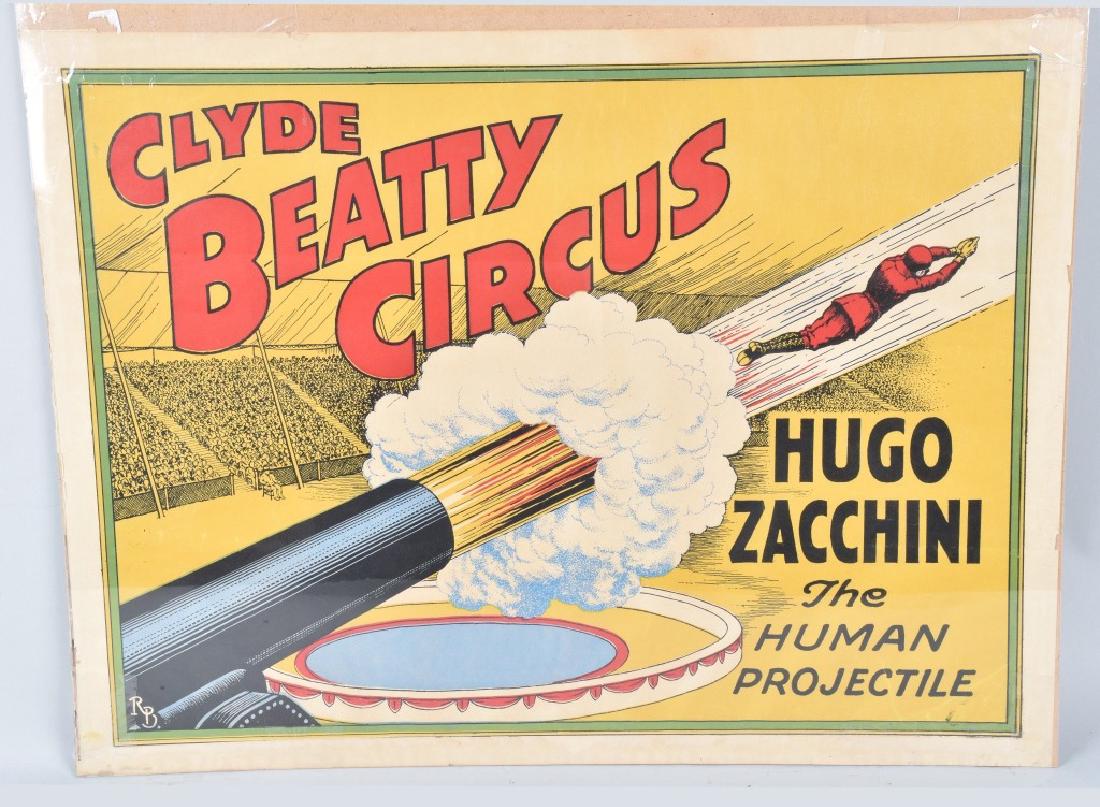 CLYDE BEATTY CIRCUS HUMAN PROJECTILE POSTER (1 of 4)