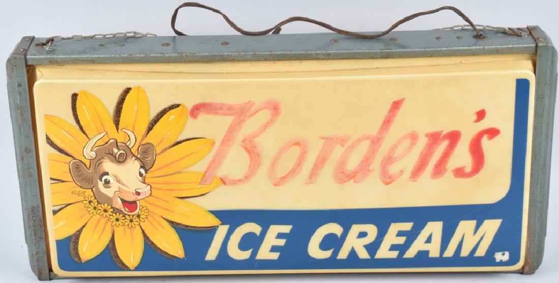 BORDEN'S ICE CREAM LIGHTED SIGN (1 of 2)