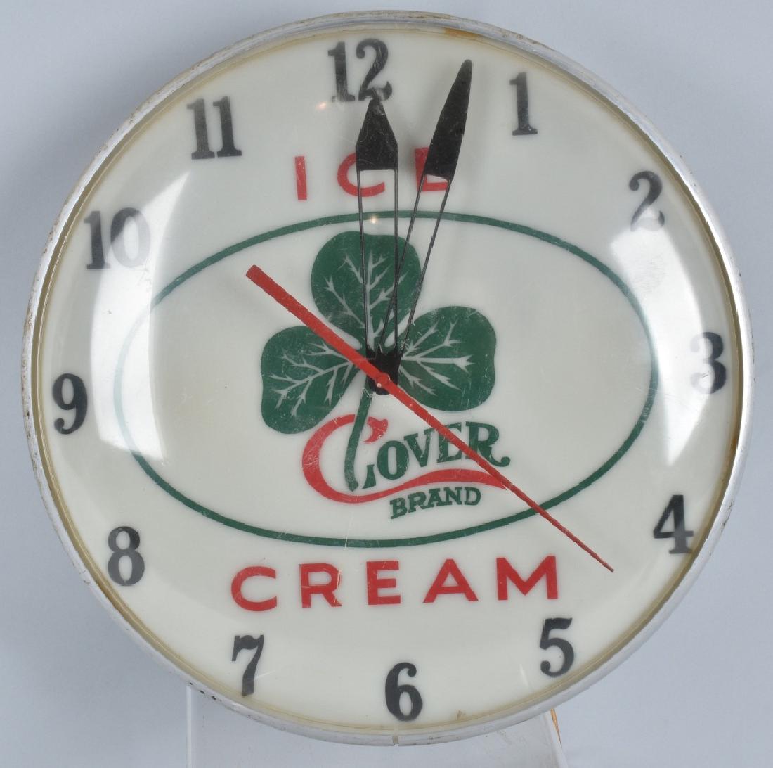 CLOVER BRAND ICE CREAM BUBBLE STYLE CLOCK (1 of 4)