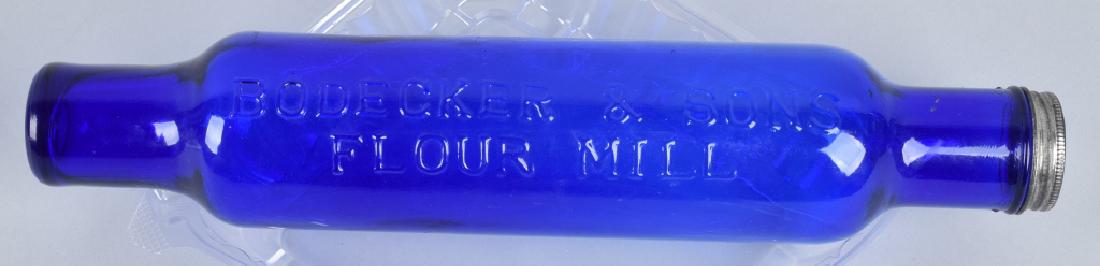 BODECKER & SONS FLOUR MILL BLUE GLASS ROLLING PIN (1 of 3)