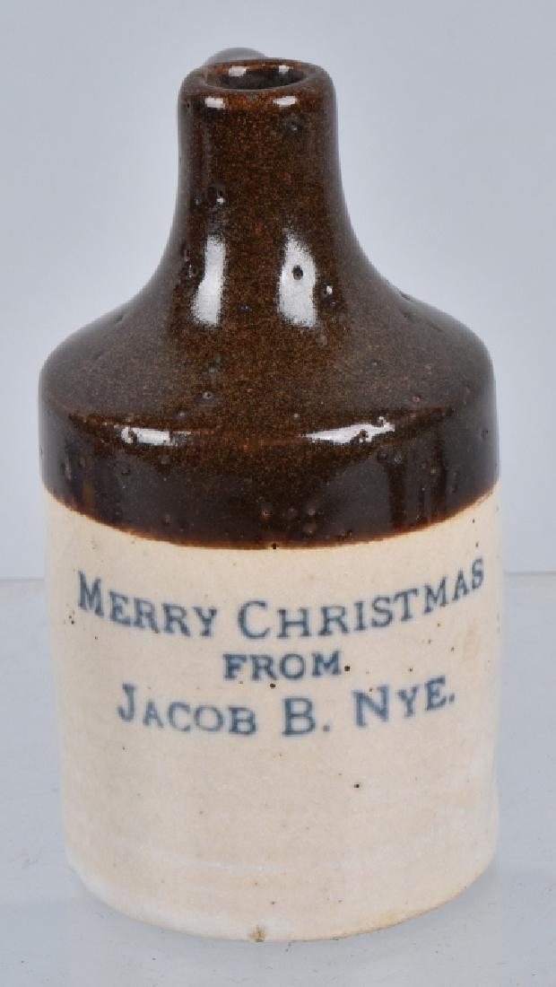 JACOB NYE MERRY CHRISTMAS STONEWARE JUG (1 of 4)