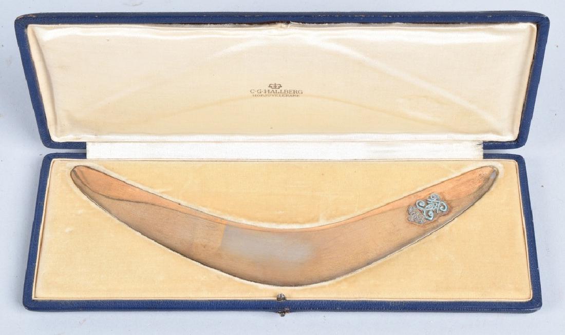 CG HALLBERG SILVER BOOMERANG LETTER OPENER w/CASE (1 of 6)