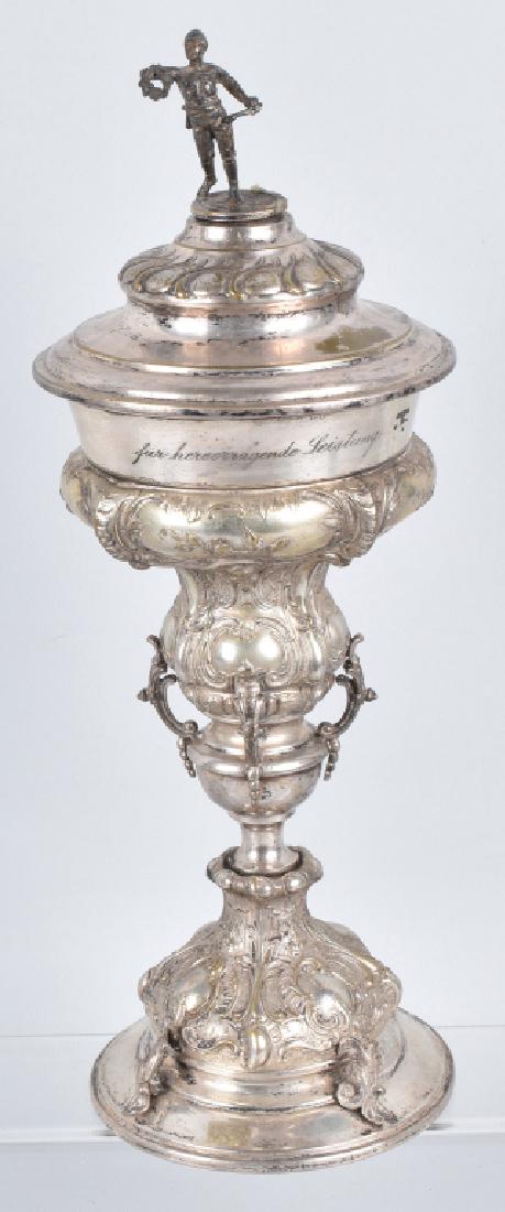 19th Century GERMAN SILVER PLATED CHALLENGE TROPHY (1 of 7)