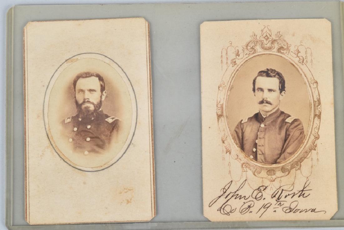 2-CIVIL WAR CDV ID'D JOHN ROTH CO. B, 19TH IOWA: Nice images both have Mobile Alabama back marks. Clipping at corners, Excellent