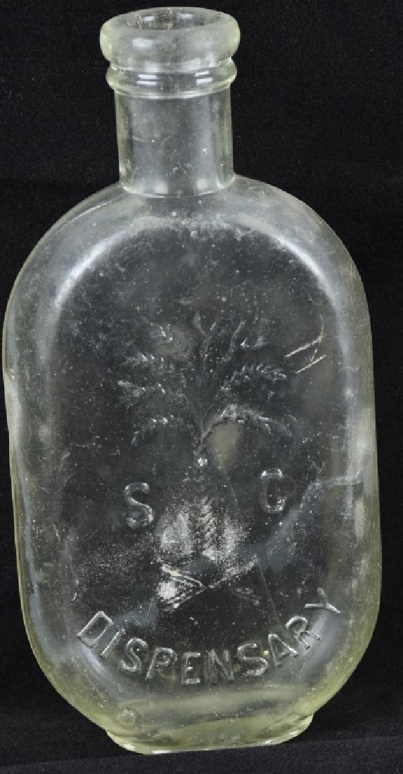 SOUTH CAROLINA DISPENSARY FLASK, EP JR & CO: 6 3/4" 1/2 pint flask, made by E.P. JR & Co, general wear and some clouding, marked 11 underneath. Very Good-Excellent