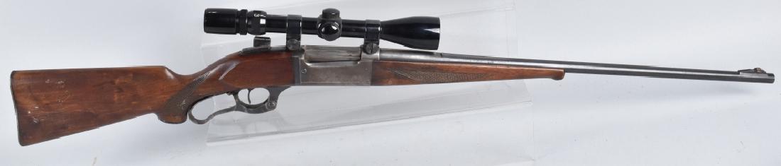 SAVAGE .300 LEVER ACTION RIFLE with SCOPE: SN 426858, 24" barrel with good bore, good action, smooth metal with light traces of finish, very good checkered walnut stocks. Includes Bushnell 3x-9x Banner scope. Very Good*
