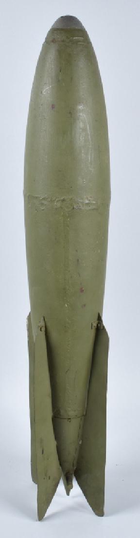 WW1 AERIAL BOMB, INERT: 36" inert, has been over painted at one time. Nice display item. Very Good