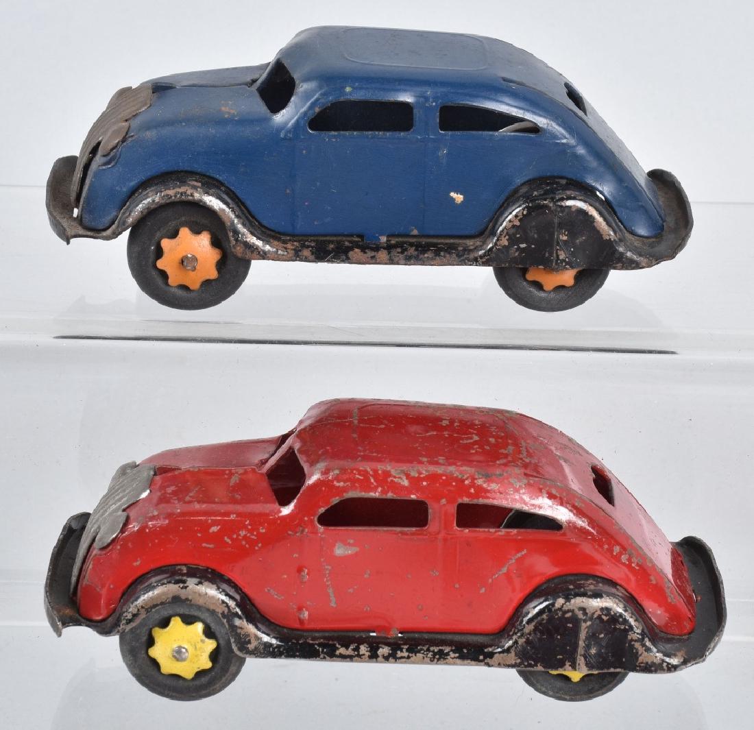 2-MARX 1930'S CHRYSLER AIRFLOWS. RED & BLUE (1 of 4)