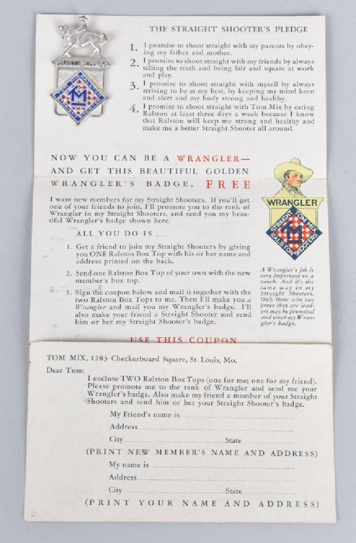 TOM MIX RALSTON PREMIUM SILVER TONE MEDAL on CARD (1 of 3)