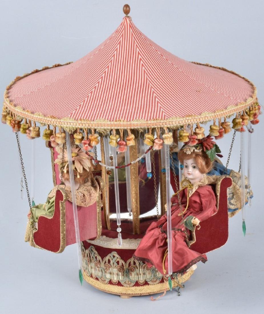 FRENCH CLOCK WORK MUSIC BOX DOLL CAROUSEL (1 of 9)
