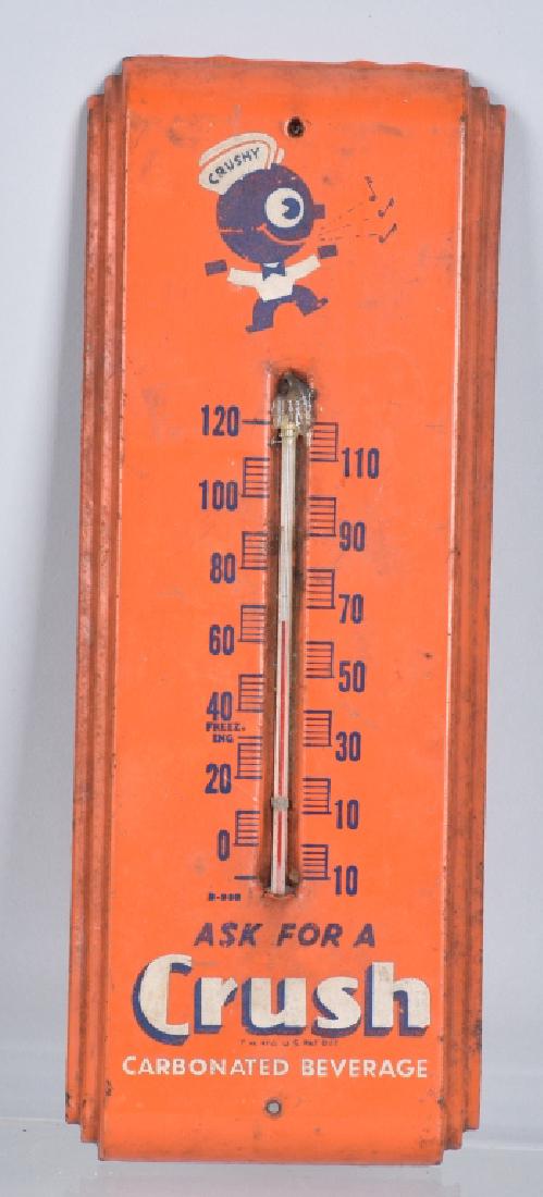 ORANGE CRUSH, "CRUSHY", TIN THERMOMETER (1 of 4)