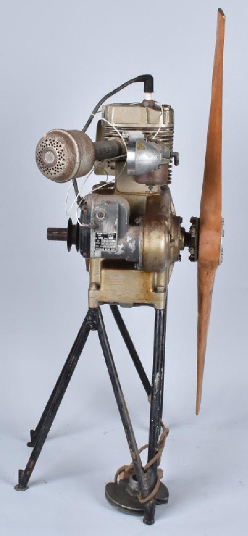 FAIRBANKS-MORSE TYPE 13 MOTOR, with PROP, VINTAGE: Motor is about 11" by 15" and is mounted on an iron stand. Has a wood prop attached to one side, probably used as a governor. Nice condition and appears complete. Untested. Very Good-Excellent