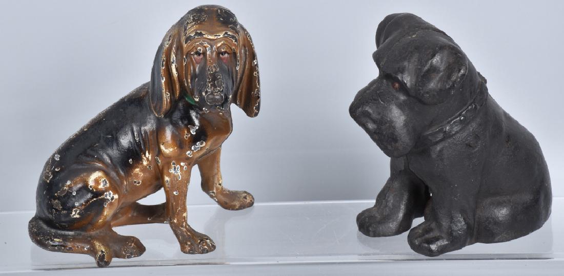 2-SEATED CAST IRON DOG DOORSTOPS, HUBLEY & MORE (1 of 5)