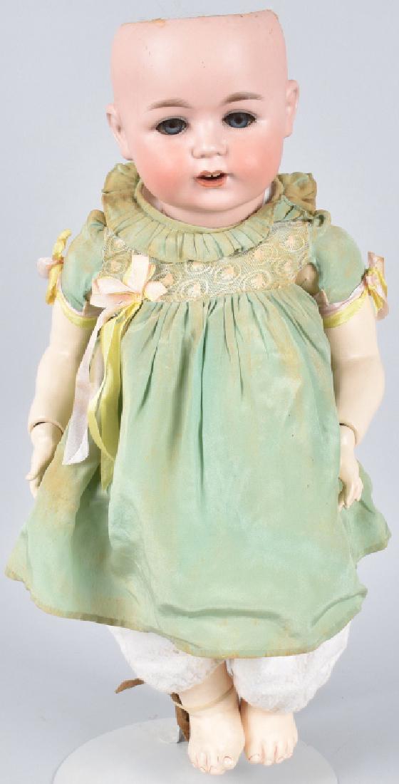 20" SIMON & HALBIG JUTTA BABY CHARACTER DOLL: Nice original Simon & Halbig Jutta Baby Character bisque doll. Head is marked Jutta "Baby" Dressel 1920 50. 12. Doll has sleeping eyes and open mouth with 2 teeth. very nice with no cracks. Body has a