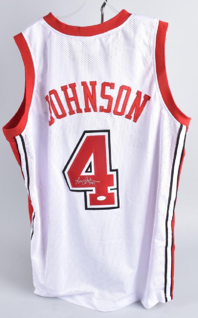 LARRY JOHNSON SIGNED UNLV REBELS JERSEY, JSA: UNLV Rebels jersey sign by Larry Johnson with JSA COA, Excellent