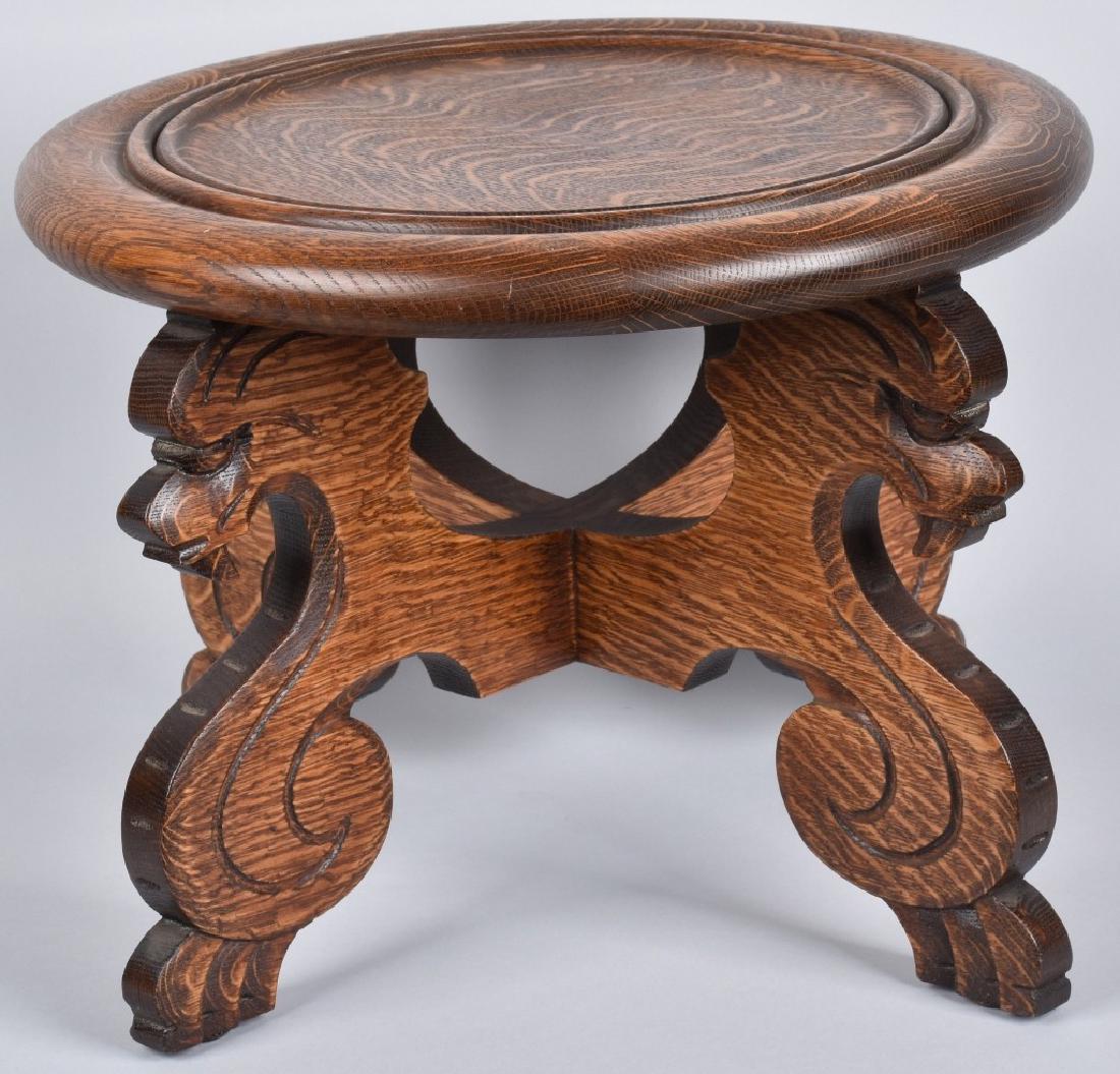 VICTORIAN OAK FOOT STOOL (1 of 4)