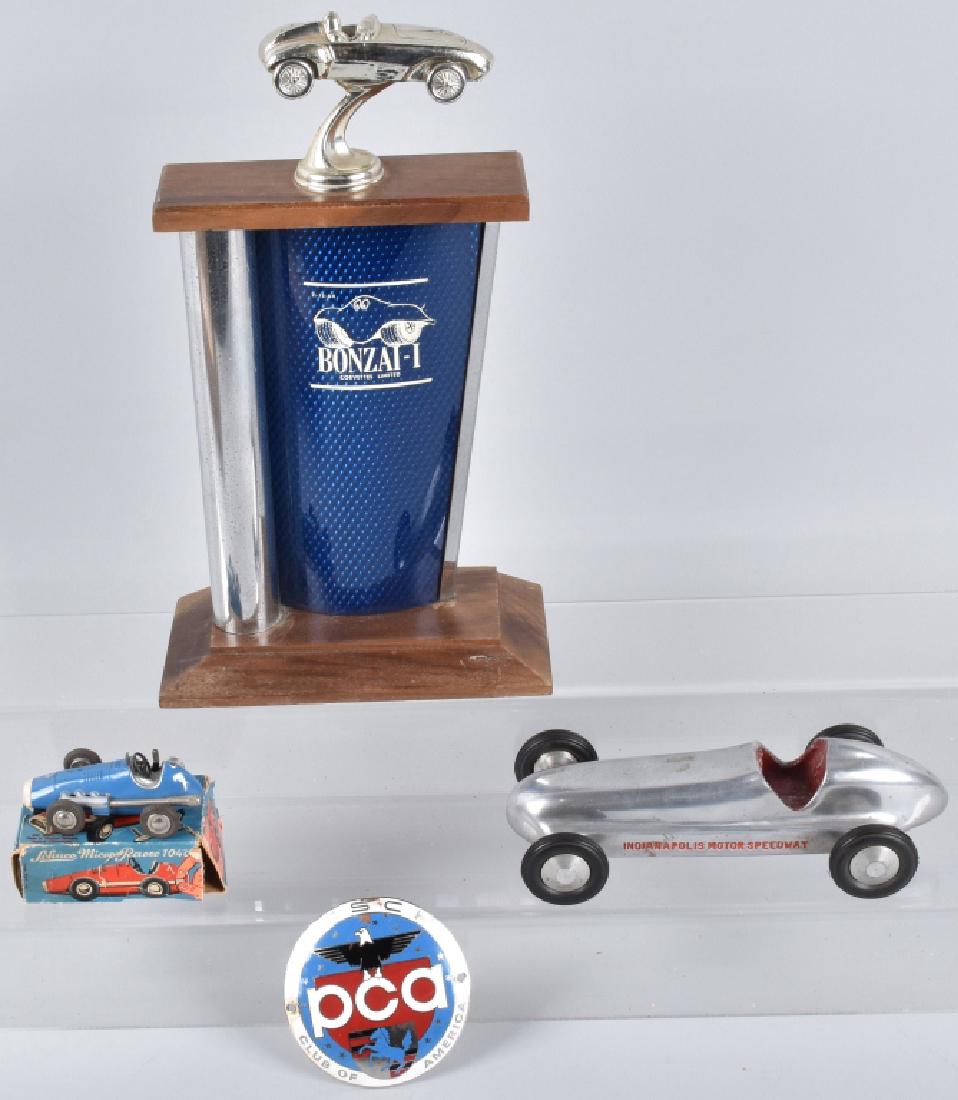 2-VINTAGE TOY RACE CARS, TROPHY and MORE (1 of 12)