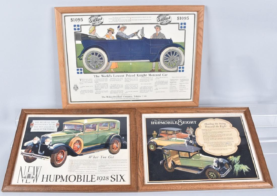 3- LARGE COLOR AUTOMOBILE ADVERTISEMENTS, FRAMED (1 of 4)