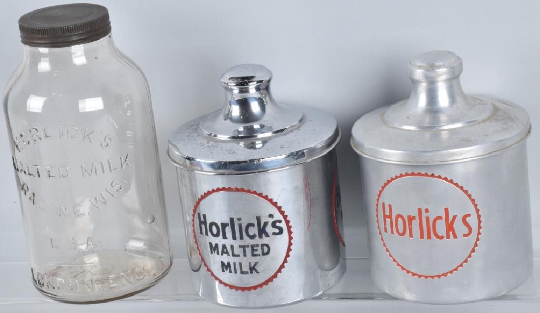 3-HORLICKS MALTED MILK DISPLAY CONTAINERS (1 of 6)