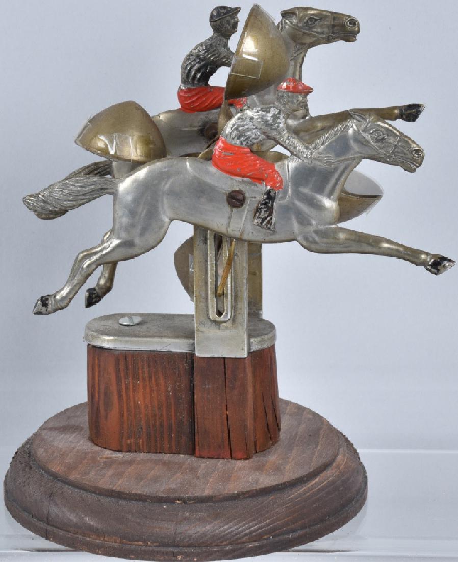 EARLY METAL and WOOD HORSE RACING TOY (1 of 6)