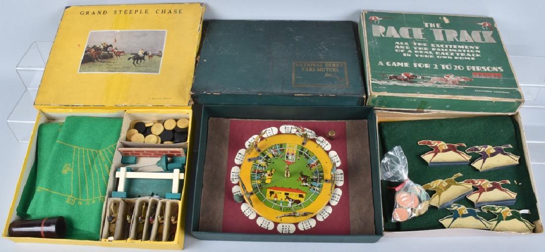 3-VINTAGE HORSE RACE GAMES, BOXED (1 of 8)