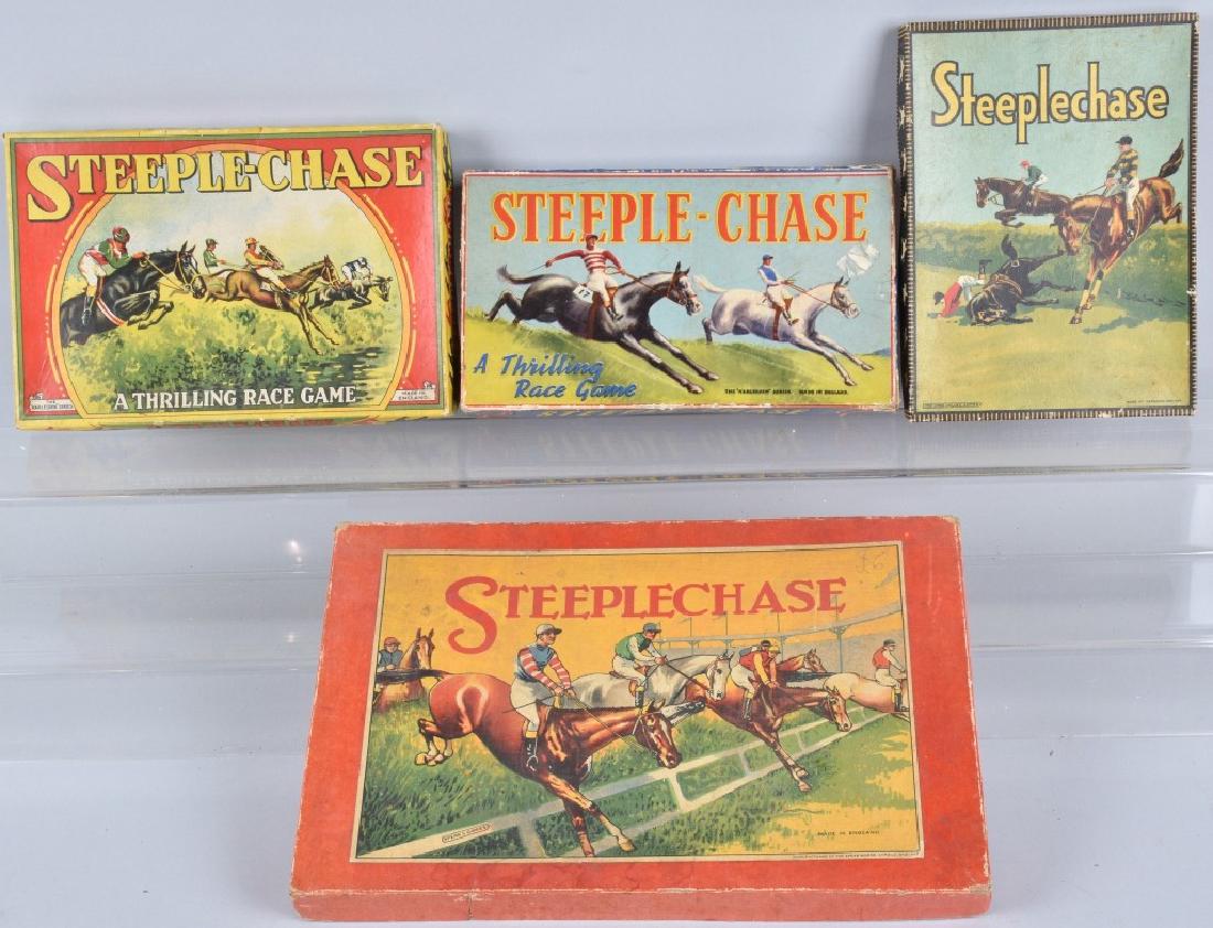 4-VINTAGE ENGLISH STEEPLE CHASE GAMES, BOXED (1 of 4)